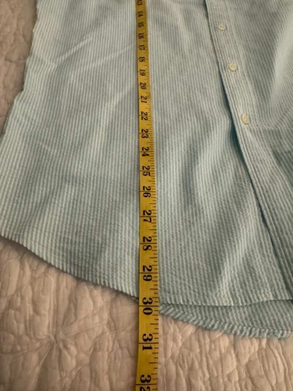 Ralph Lauren Green Striped Seasucker Short Sleeve Button Down Shirt Size L - Picture 6 of 6